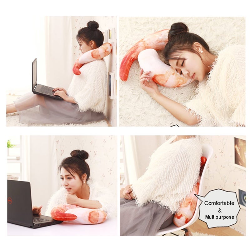 Bettli Shrimp Meat U Shaped Neck Pillow Throw Pillow Cushion Plush - Image 3